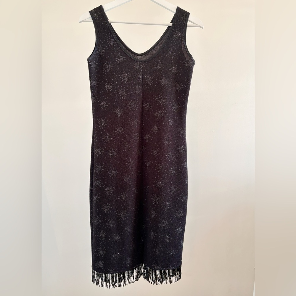 Vintage 90s Sparkly Beaded Fringe Dress – Made in Canada - Picture 7 of 11